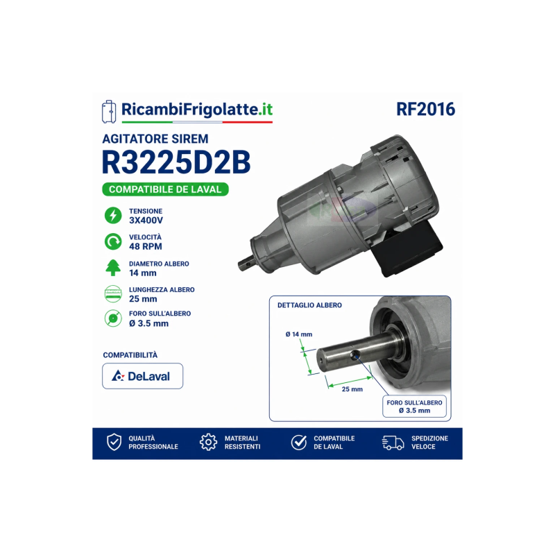 RF2016 SIREM R3225D2B 3x400V 48 RPM compatibile De Laval