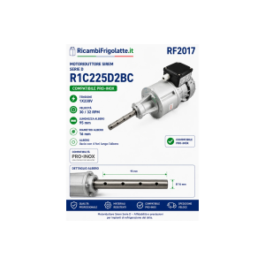 RF2017 SIREM R1C225D2BC 1x230V 30/32 RPM Pro-Inox