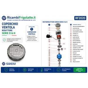 RF2020 Coperchio Ventola Motoriduttore SIREM Serie D & H