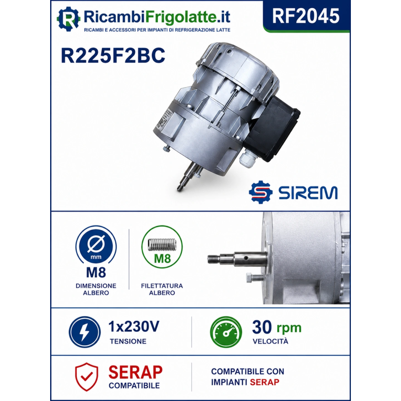 RF2045 Motoriduttore SIREM R1C225F2BC 30 RPM