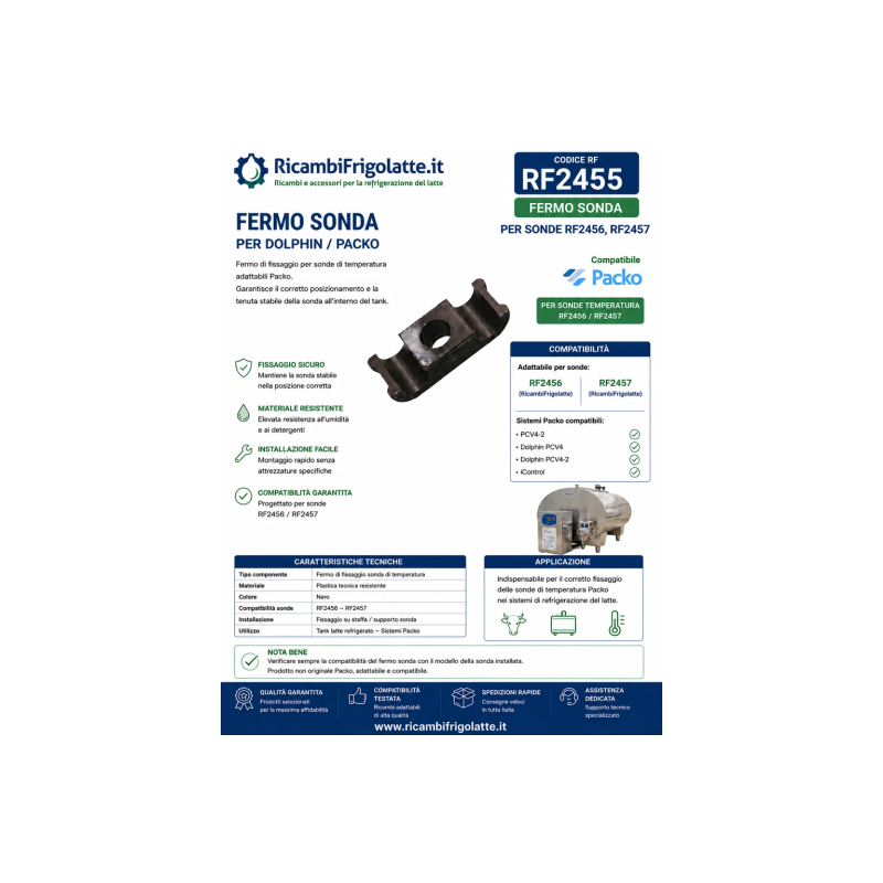 RF2455 Fermo sonda PACKO Dolphin PCV4-2 iControl