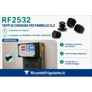 RF2532 – Tappi di chiusura per pannello CL2 Prominox