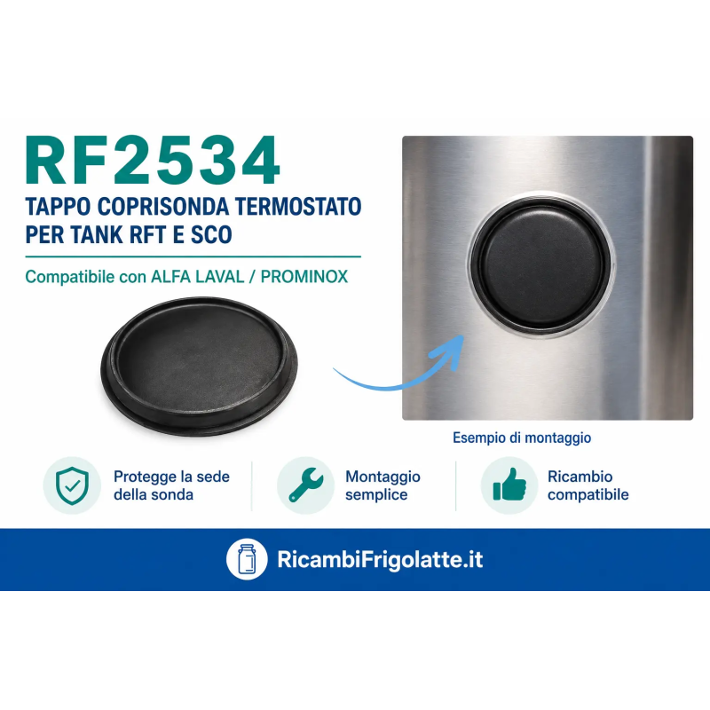 RF2534 Tappo coprisonda Alfa Laval Prominox