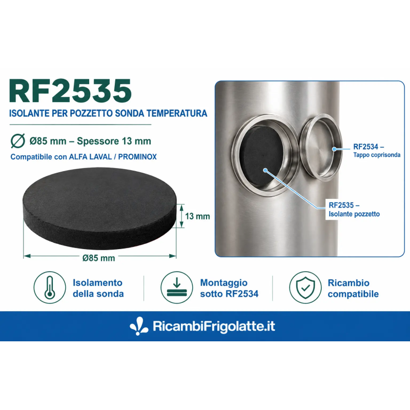 RF2535 Isolante pozzetto sonda Ø85×13 mm