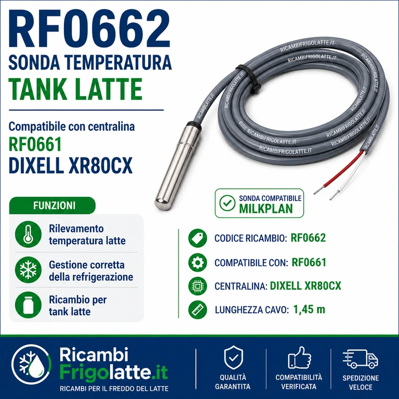 RF0662 Sonda Temperatura per DIXELL XR80CX RF0661 Tank Latte