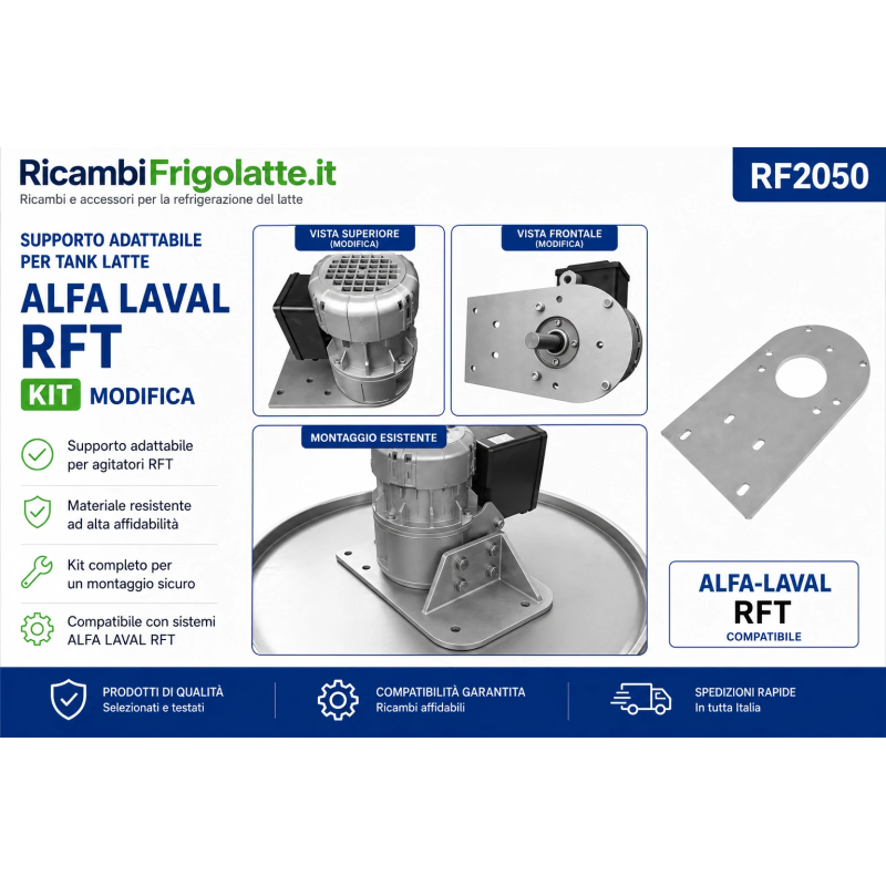 RF2050 – Kit modifica supporto agitatore compatibile Alfa Laval RFT