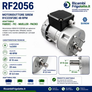RF2056 Motoriduttore SIREM R1C225F2BC 48 RPM | RicambiFrigolatte