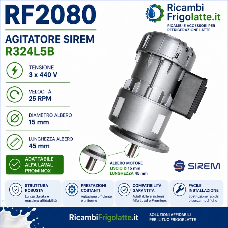 RF2080 Agitatore SIREM R324L5B 32 RPM | RicambiFrigolatte