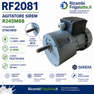 RF2081 Agitatore SIREM R245M6B 21 RPM M14 | RicambiFrigolatte