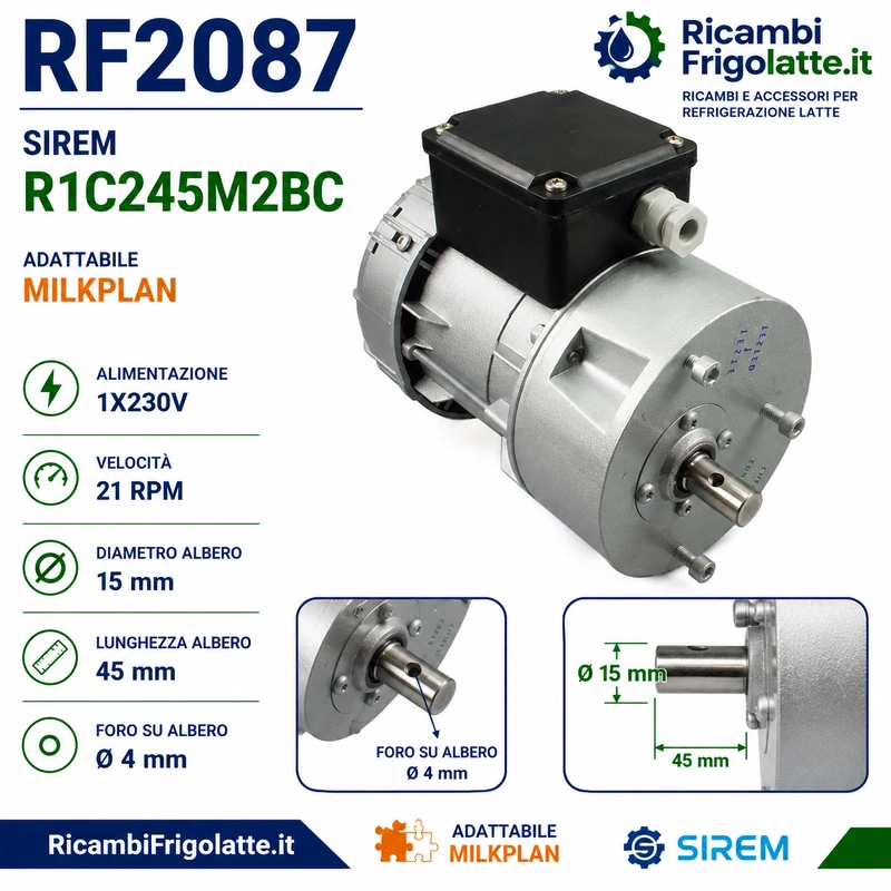 RF2087 Agitatore SIREM R1C245M2BC 21 RPM | RicambiFrigolatte