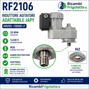 RF2106 Motoriduttore JAPY KRVOS 25 RPM 230V M28