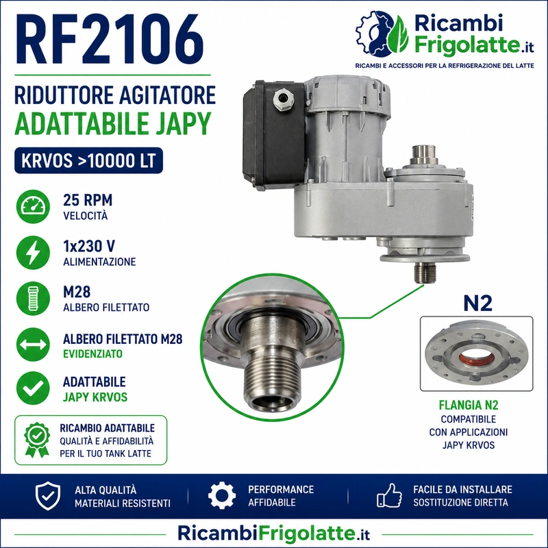 RF2106 Motoriduttore JAPY KRVOS 25 RPM 230V M28