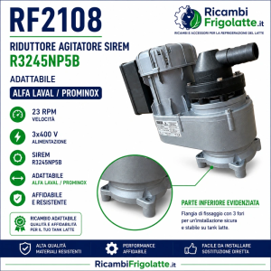 RF2108 riduttore SIREM R3245NP5B 23 RPM 400V Alfa Laval Prominox
