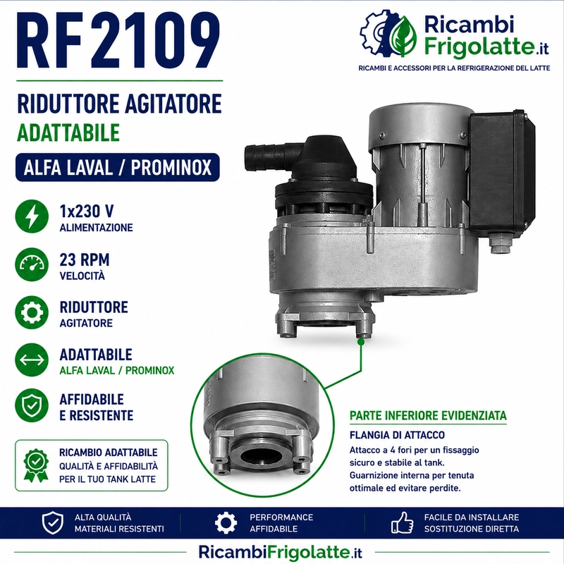 RF2109 riduttore agitatore 23 RPM 230V Alfa Laval Prominox