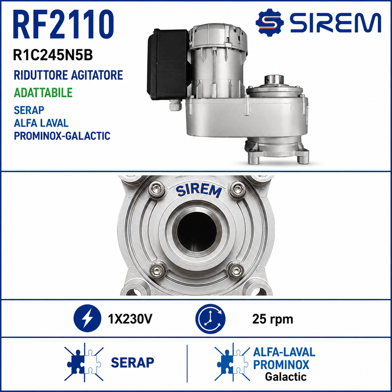 RF2110 SIREM R1C245N5B 25 RPM | Agitatore Tank Latte