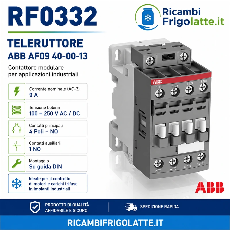 RF0332 Teleruttore ABB AF09-40-00-13 4 poli | Ricambi Frigolatte
