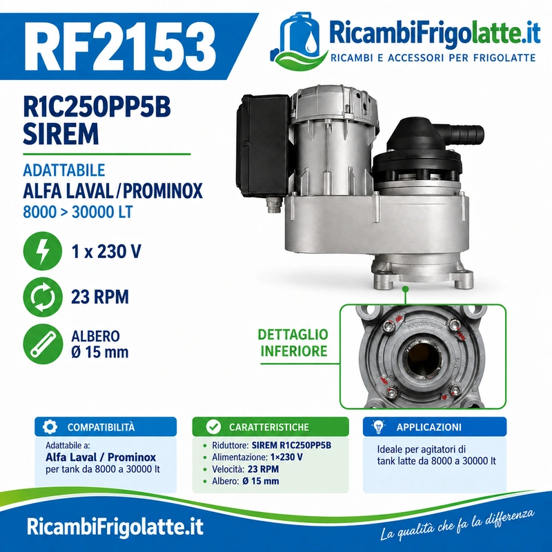 RF2153 Agitatore SIREM Alfa Laval Prominox 230V 23 RPM