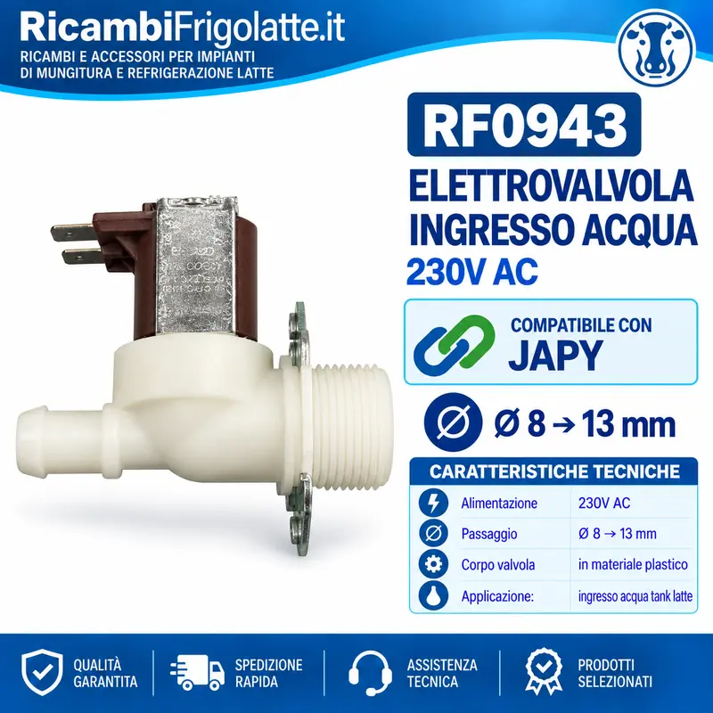 RF0943 Elettrovalvola 230V compatibile Japy | RicambiFrigolatte