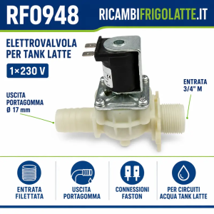 RF0948 Elettrovalvola 230V per tank latte