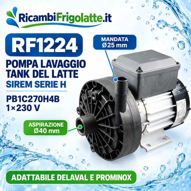 Pompa lavaggio tank latte SIREM PB1C270H4B 230 V – RF1224