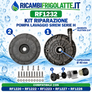 RF1232 Kit riparazione pompa SIREM Serie H | RicambiFrigolatte