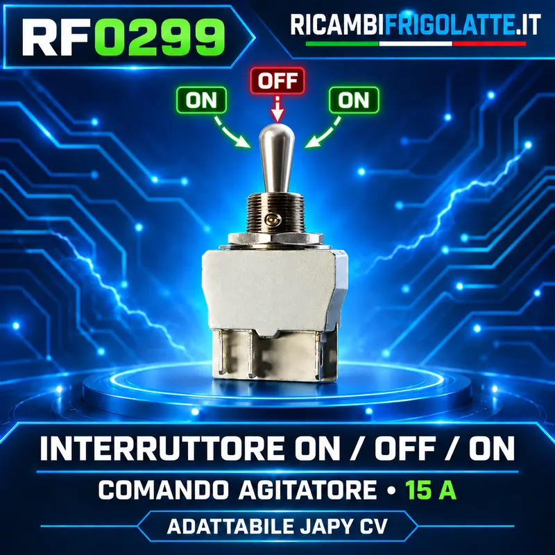 RF0299 Interruttore ON/OFF/ON 15 A per agitatore Japy CV