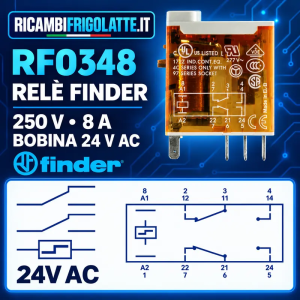 RF0348 Relè Finder 250 V 8 A bobina 24 V AC