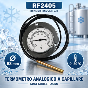 RF2405 Termometro Ø63 mm 0–80 °C Packo