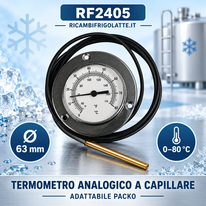 RF2405 Termometro Ø63 mm 0–80 °C Packo