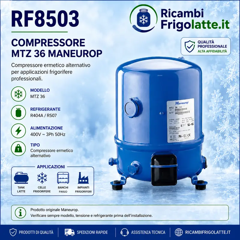 Compressore Maneurop MTZ 36 | Ricambi Frigolatte