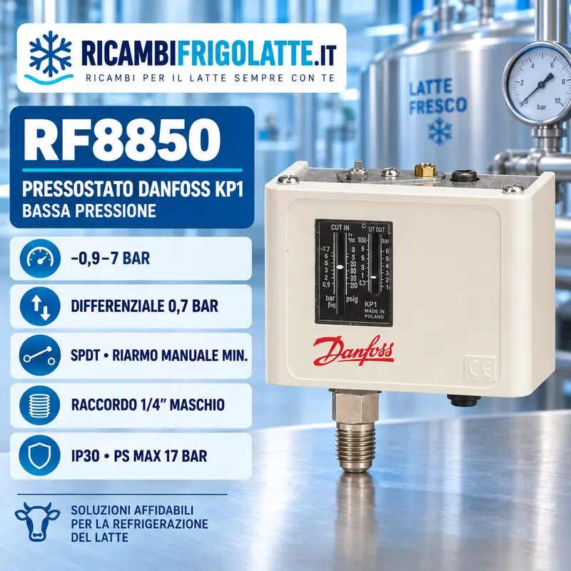 RF8850 Pressostato Danfoss KP1 per tank latte