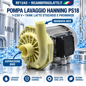 Pompa lavaggio Hanning PS18 230V per tank latte Etscheid Prominox – RF1243