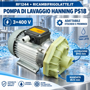 Pompa lavaggio Hanning PS18 3×400V per tank latte – RF1244