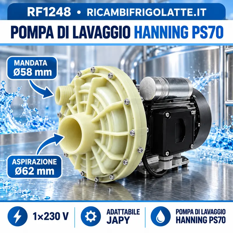 Pompa lavaggio Hanning PS70 230V per tank latte Japy – RF1248