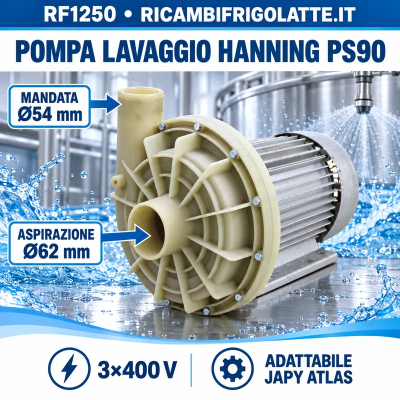 Pompa lavaggio Hanning PS90 400V per tank Japy Atlas – RF1250