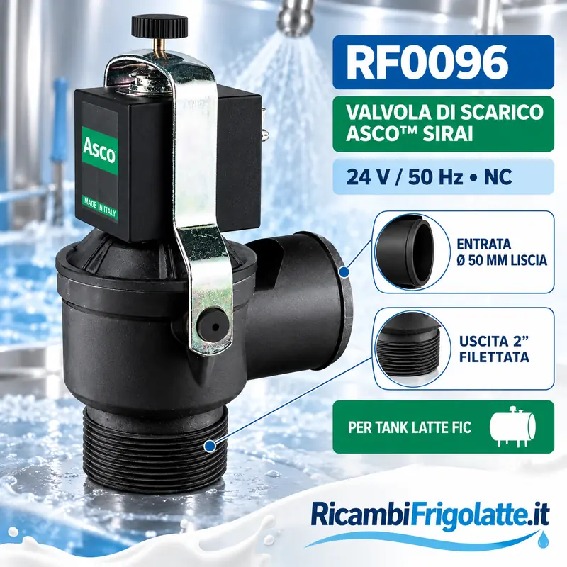 Valvola scarico ASCO Sirai D137 24V NC DN50 per tank FIC – RF0096