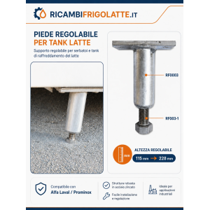 Supporto piedino inox Prominox RF0003 118 mm