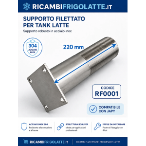 Supporto piedino inox Japy RF0001 220 mm