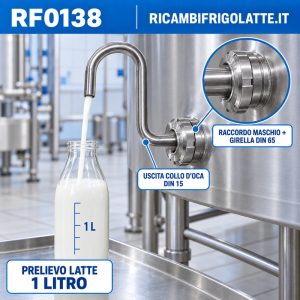 RF0138 Collo d’oca prelievo latte DIN 65 uscita DIN 15