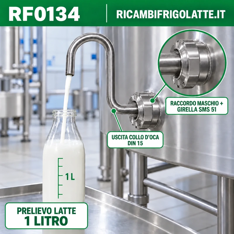 RF0134 Collo d’oca SMS 51 DIN 15 per prelievo latte