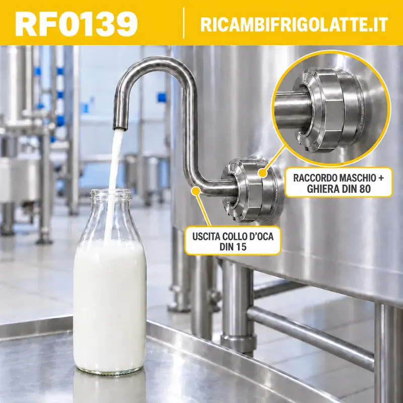 RF0139 Collo d’oca DIN 80 maschio uscita DIN 15