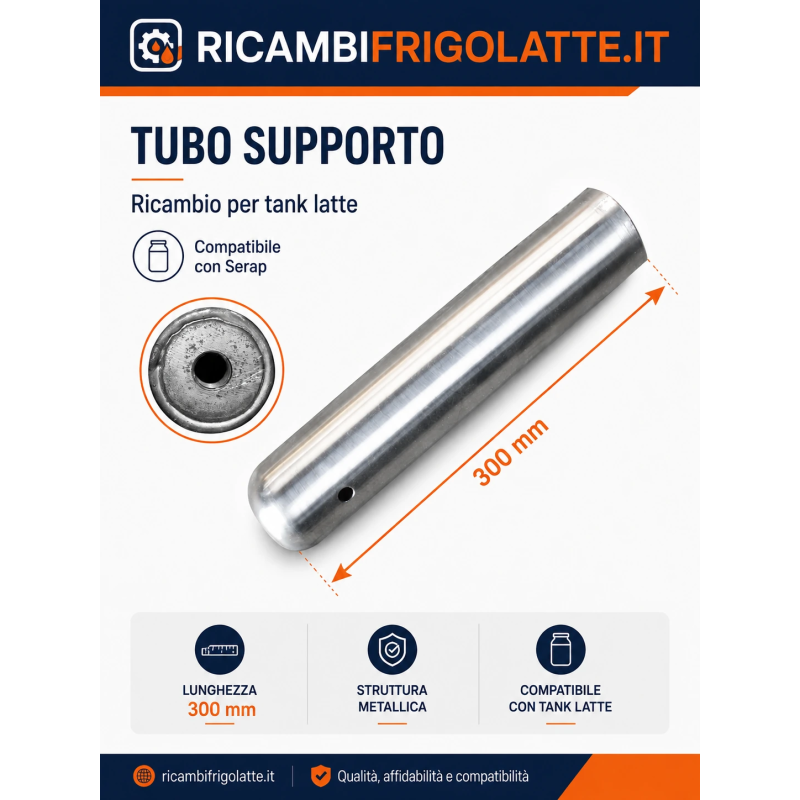 Tubo supporto Serap RF0002 300 mm per vasca latte