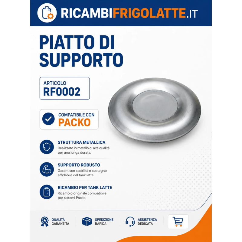 Piatto supporto piede Packo RF0004 per vasca latte