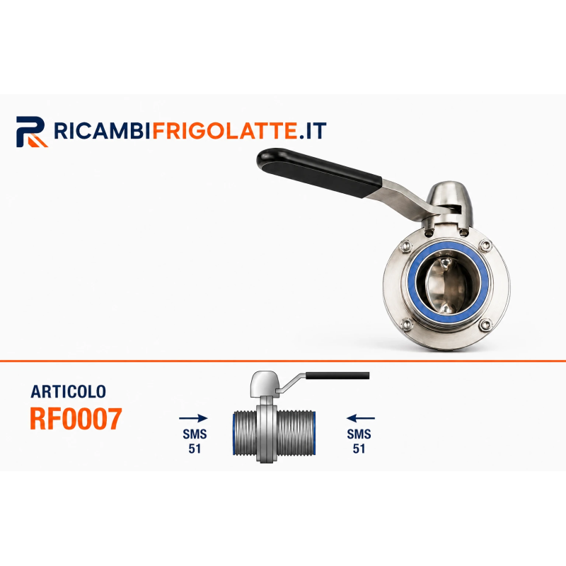 Valvola a farfalla inox SMS 51 RF0007