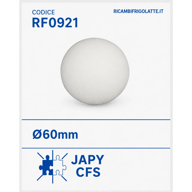 RF0921 Sfera in gomma Ø60 compatibile Japy | RicambiFrigolatte