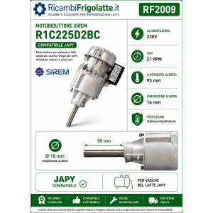 RF2009 Motoriduttore SIREM R1C225D2BC 230V 21 RPM compatibile JAPY