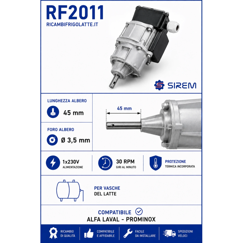 RF2011 Motoriduttore SIREM R1C245NP5B 30 RPM