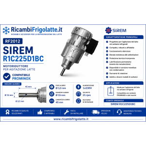 RF2012 Motoriduttore SIREM R1C225D1BC 21 RPM Prominox