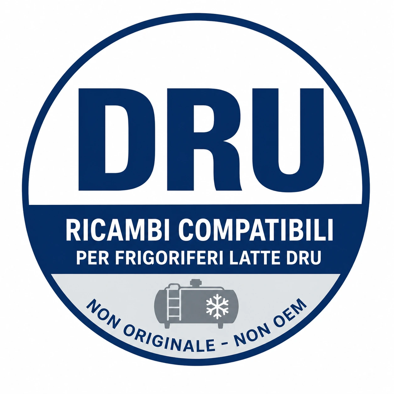 Ricambi compatibili per frigoriferi latte DRU e DRU Kompakt: agitatori, motoriduttori, sonde, centraline, valvole, guarnizioni e componenti per lavaggio.